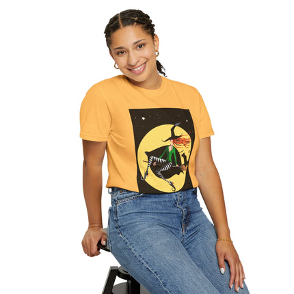 A Witch’s Moonlit Flight Unisex Garment-Dyed T-shirt