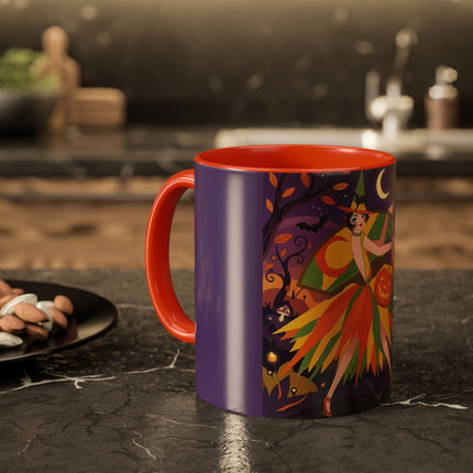 🎃🧙 The Witch Of Jack-O'-Lantern Hollow Colorful Mug – Whimsical Halloween Charm