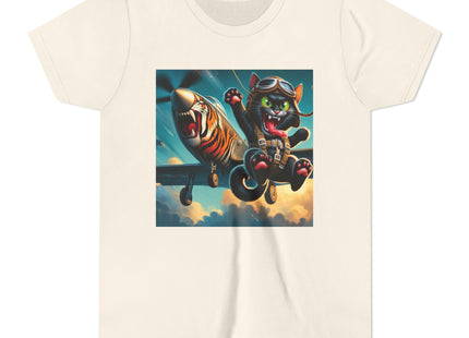 Parachuting Cat Commando Youth Short Sleeve Tee