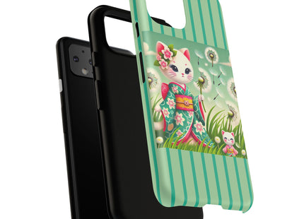 Geisha Kitten and the Dandelion Phone Cases