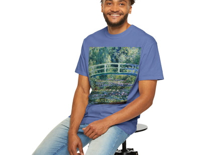 Water Lilies and Japanese Bridge by Claude Monet Unisex Garment-Dyed T-shirt