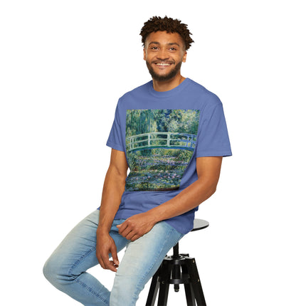 Water Lilies and Japanese Bridge by Claude Monet Unisex Garment-Dyed T-shirt
