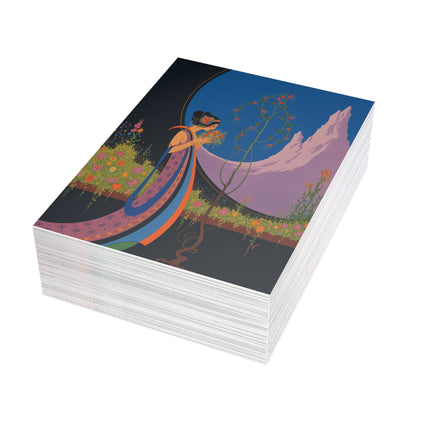 🌸🏔️ The Lady Of The Mountain Garden Postcard Bundles – Art Deco Floral Reverie