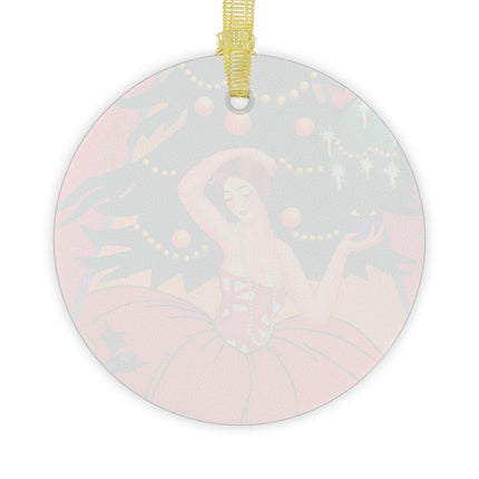 Art Deco Christmas Enchantment Glass Ornament