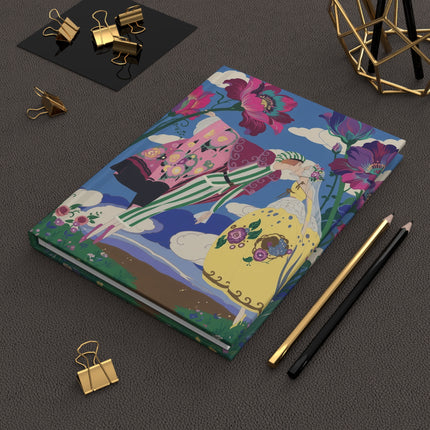 💋🌺 The Kiss Beneath The Giant Flowers Hardcover Journal – Art Deco Romance