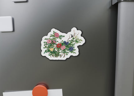 Peonies and Birds by Okamoto Shuki Die-Cut Magnets (5 Sizes)