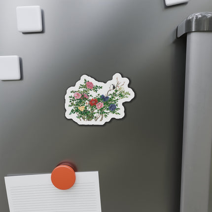 Peonies and Birds by Okamoto Shuki Die-Cut Magnets (5 Sizes)