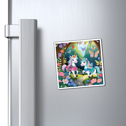 Baby Unicorns and Fluttering Butterflies Magnets (3 Sizes)