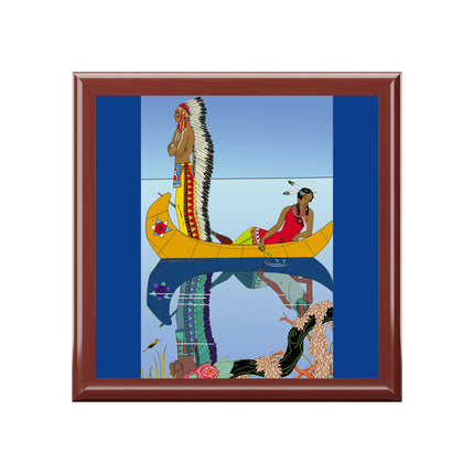 Le long du Missouri (Indian couple on the Missouri River) by George Barbier Jewelry Box