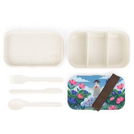 🌸🎩 The Lady Of The Grand Flower Garden Bento Lunch Box – Art Deco Fashion Illustration