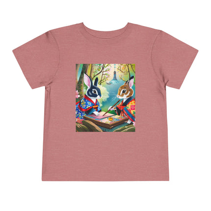 Fairy Animals Writing Wishes Toddler Short Sleeve Tee