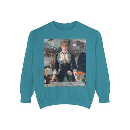 A Bar at the Folies-Bergère by Edouard Manet Unisex Garment-Dyed Sweatshirt
