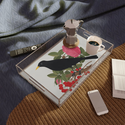 Blackbird & Rose Acrylic Serving Tray