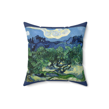 Olive Trees by Vincent Van Gogh Spun Polyester Square Pillow