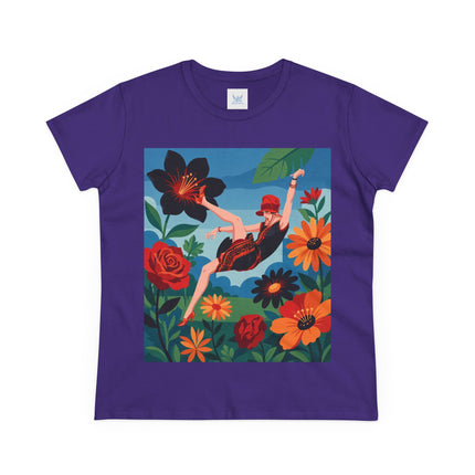 🌺✨ The Lady In The Fabulous Flowers Cotton Tee – Art Deco Floral Fantasy