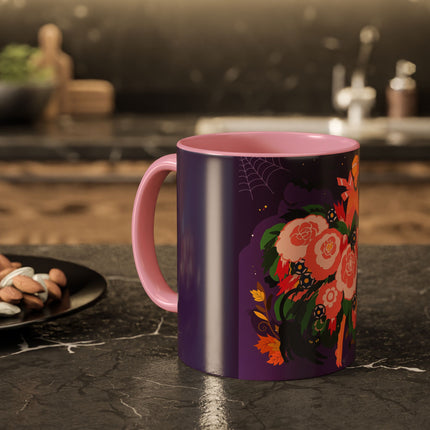 🌹🎃 The Lady Of The Haunted Rose Garden Colorful Mug – Romantic Halloween Charm