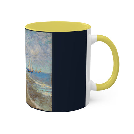 Fishing Boats on the Beach at Saintes-Maries by Vincent Van Gogh Colorful Mugs, 11oz
