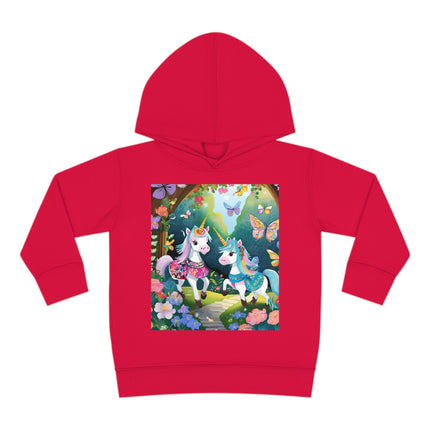 Baby Unicorns and Fluttering Butterflies Toddler Pullover Fleece Hoodie