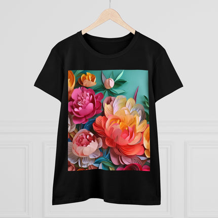 Peonies in Full Bloom Women's Midweight Cotton Tee