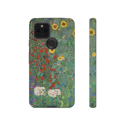 Farm Garden with Sunflowers by Gustav Klimt Phone Cases