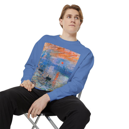 Sunrise by Claude Monet Unisex Garment-Dyed Sweatshirt