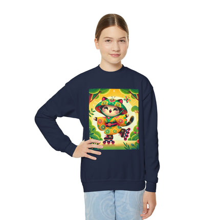Firefly Dance on Wheels Youth Crewneck Sweatshirt – Motion, Magic & Playful Energy