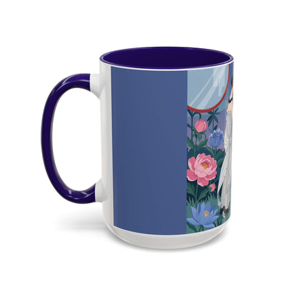 Whispers to the Golden Songbird Colorful Mugs – Art Deco Garden Elegance