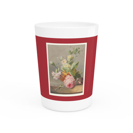 Floral Still Life by Georgius Jacobus Johannes van Os Ceramic Shot Glass