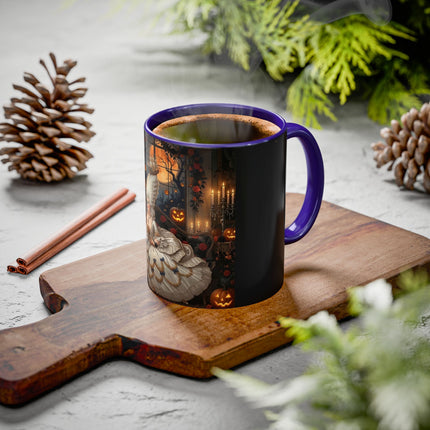 🌙🎃 The Moonlit Pumpkin Parlor Colorful Mug – Elegant Halloween Charm