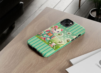 Geisha Kitten and the Dandelion Phone Cases