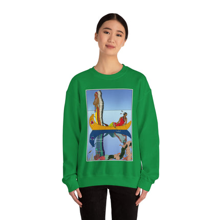 Le long du Missouri (Indian couple on the Missouri River) by George Barbier Heavy Blend™ Crewneck Sweatshirt