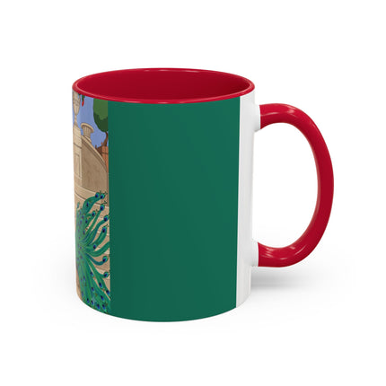 The Peacock's Admiration Colorful Mug (11oz, 15oz) – Rococo Elegance, Peacock Beauty & Garden Charm