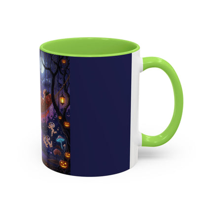 🌙🎃 Moonlit Mischief In The Pumpkin Grove Colorful Mug – Whimsical Halloween Fantasy