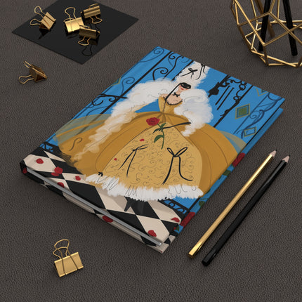 🎭🌹 The Lady Of The Golden Masquerade Hardcover Journal – Art Deco Romantic Elegance