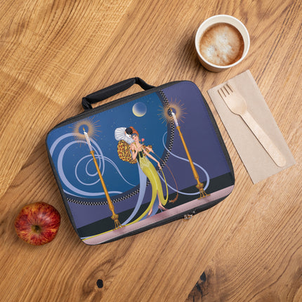Smoke and Secrets: A Glamorous Encounter in Prohibition Era Lunch Bag