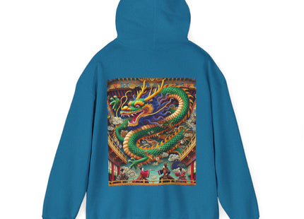 Tibetan Dragon Over Kabuki Duel – Heavy Blend™ Hooded Sweatshirt