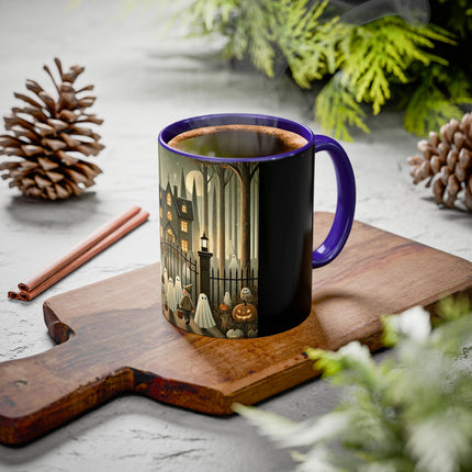 Ghostly Welcome – A Halloween Night Colorful Mugs (11oz, 15oz)