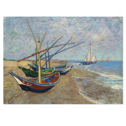 Fishing Boats on the Beach at Saintes-Maries by Vincent Van Gogh Puzzle (110, 252, 500-Piece)