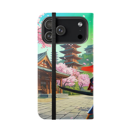 🦊⚔️ Cyberpunk Panda Samurai Flip Case – Futuristic Honor & Kitsune Spirit