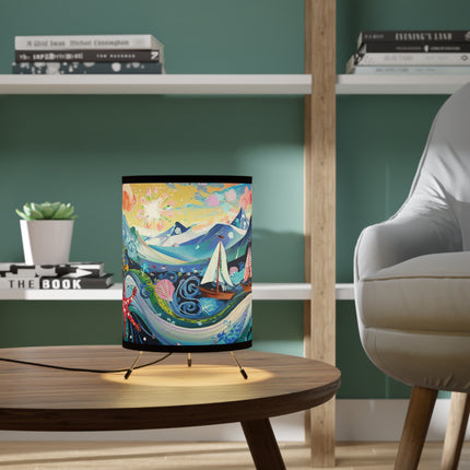 Nautical Patterns Tripod Lamp