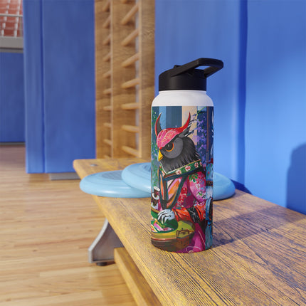 Cyberpunk Owl & Raven Stainless Steel Water Bottle