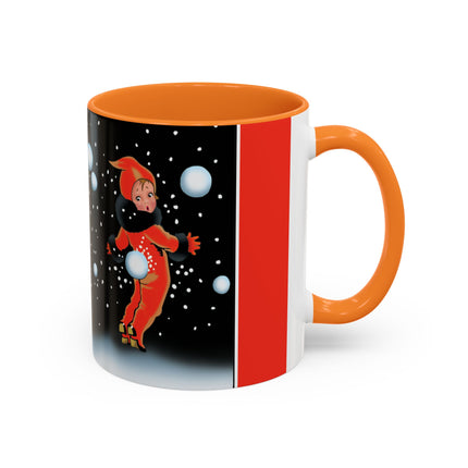 A Festive Snowball Toss Colorful Mugs (11oz, 15oz)