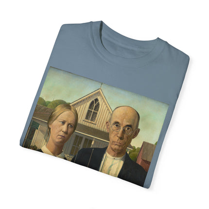 American Gothic by Grant Wood Unisex Garment-Dyed T-shirt