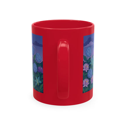 🧶☂️ The Lady Of The Garden Knitting Circle Ceramic Mug – Art Deco Floral Whimsy
