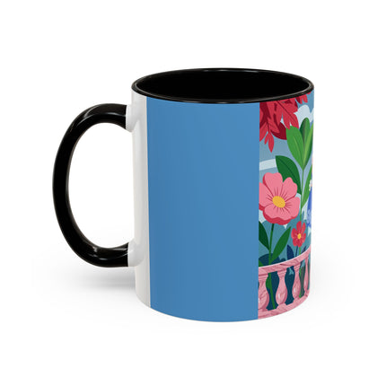The Lady Of The Blossoming Terrace Colorful Mugs – Art Deco Floral Garden Elegance