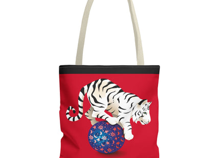Majestic White Tiger on a Celestial Journey Tote Bag (AOP)