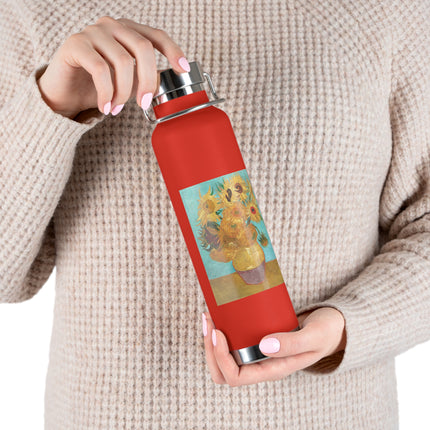 Vase with Twelve Sunflowers by Vincent Van Gogh Copper Vacuum Insulated Bottle, 22oz