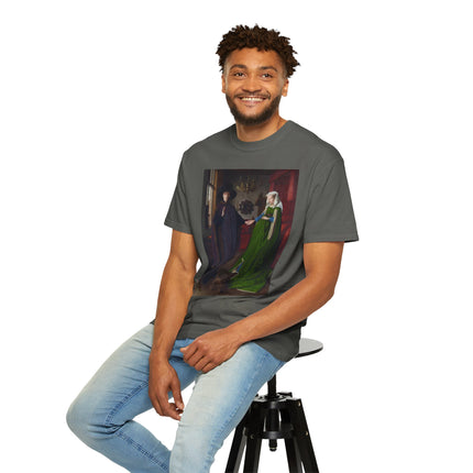 Arnolfini Portrait by Jan Van Eyck Unisex Garment-Dyed T-shirt