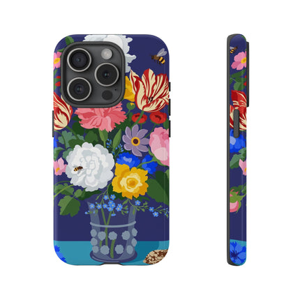 Midnight Floral Bouquet Phone Case – Vibrant Blooms & Enchanted Garden