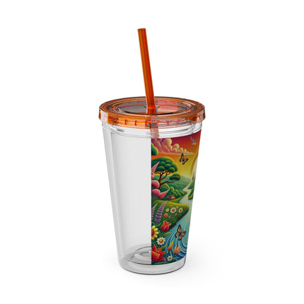 Sailor Kitten’s River Adventure Sunsplash Tumbler with Straw, 16oz